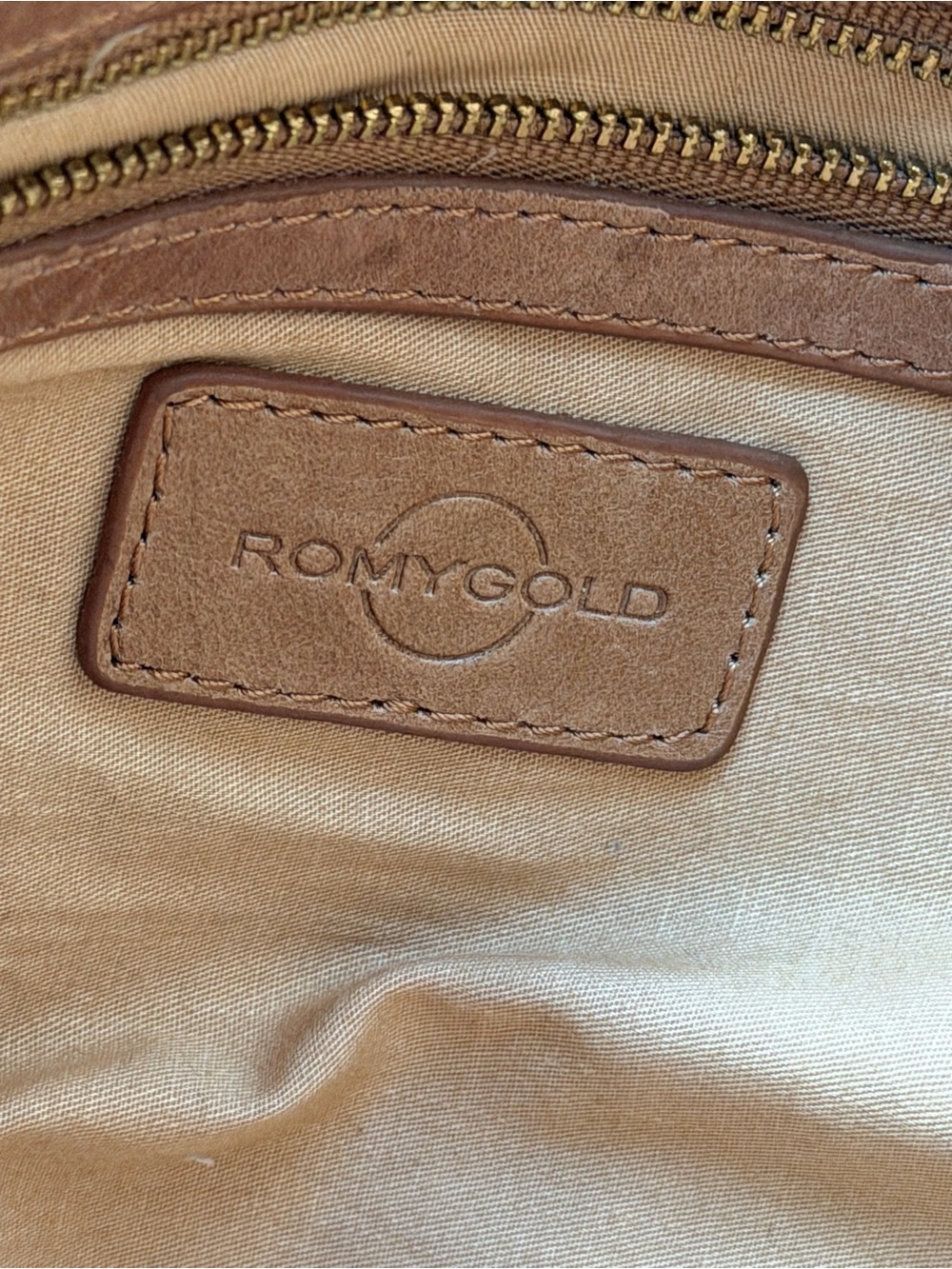 ROMYGOLD Large Bronze Tan Shoulder Bag Hobo Tote - Picture 5 of 8